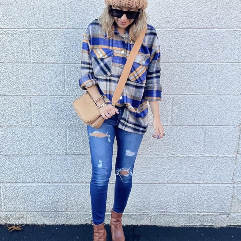 NWT Plaid Flannel Shacket - Picture 2 of 5